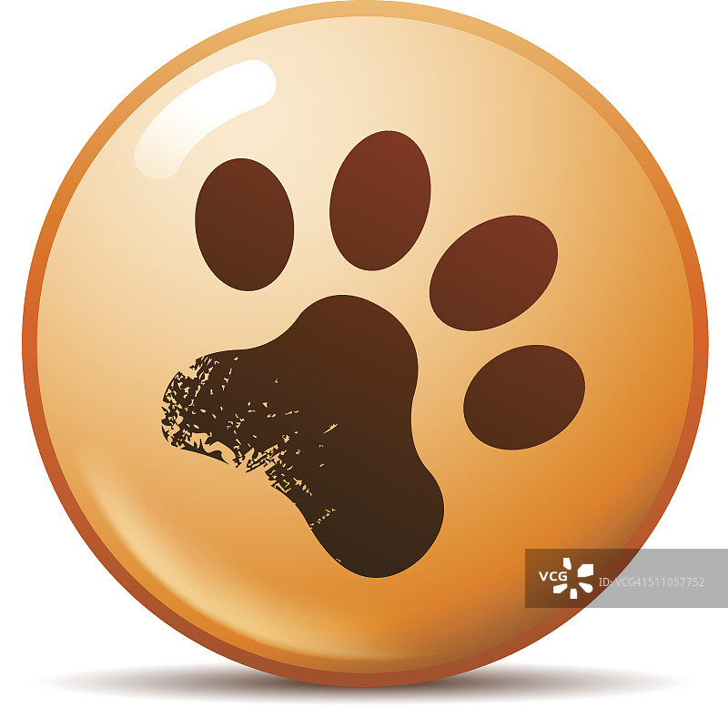 动物脚印按钮图片素材