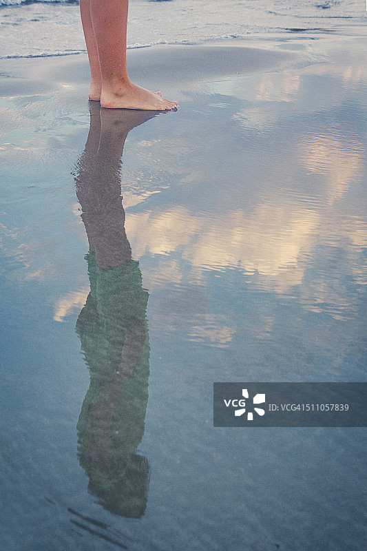 海边的倒影图片素材