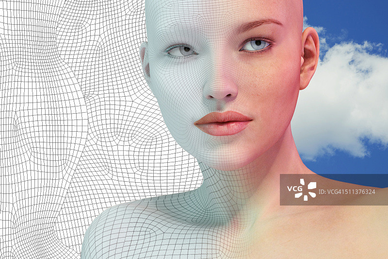 虚拟现实女性肖像图片素材