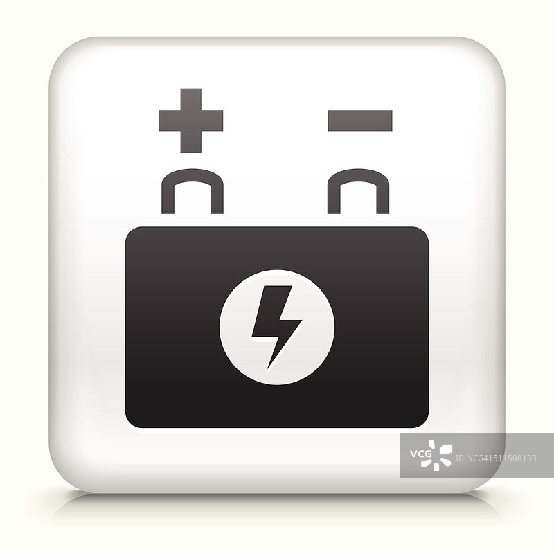 带有汽车电池的方形按钮图片素材