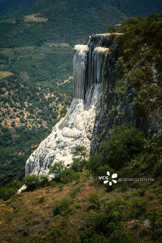 瓦哈卡州的耶尔韦埃尔阿瓜（石化瀑布）图片素材
