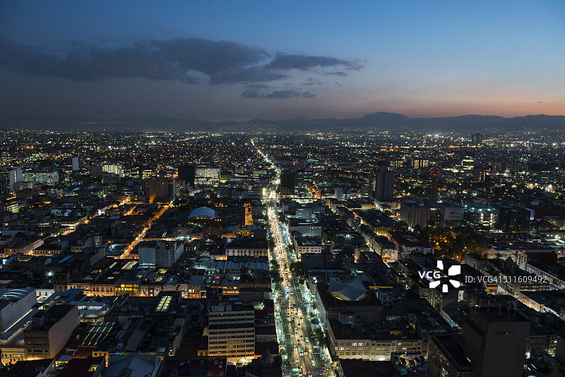 墨西哥城黄昏天际线图片素材