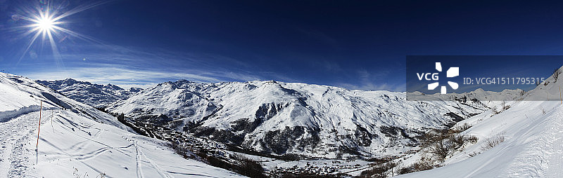 法国阿尔卑斯山三峡全景图片素材