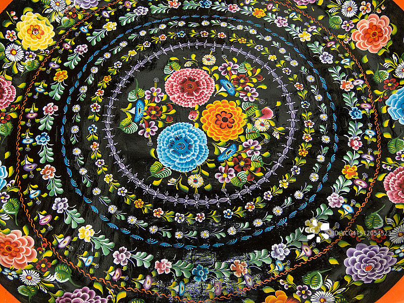 墨西哥米却肯的传统漆盘图片素材