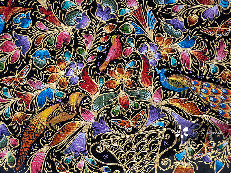 墨西哥木制漆画细节图片素材