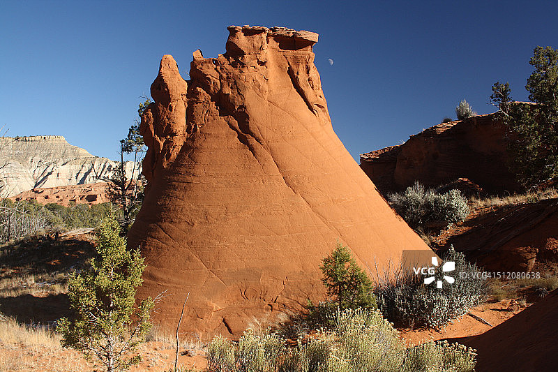 火山状沙管与半月形，全景小径图片素材