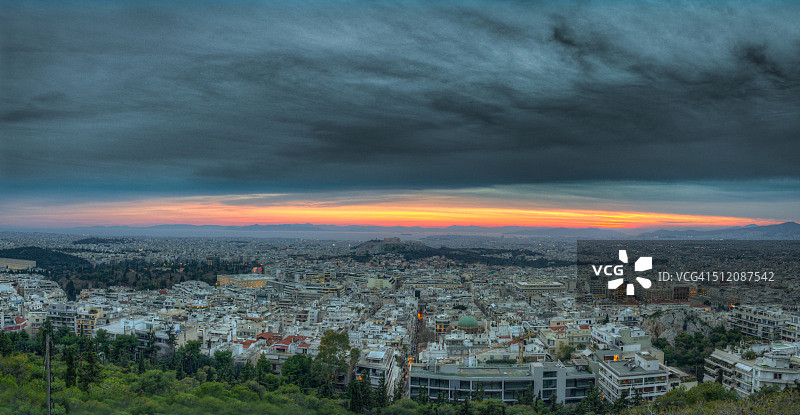 雅典日落图片素材