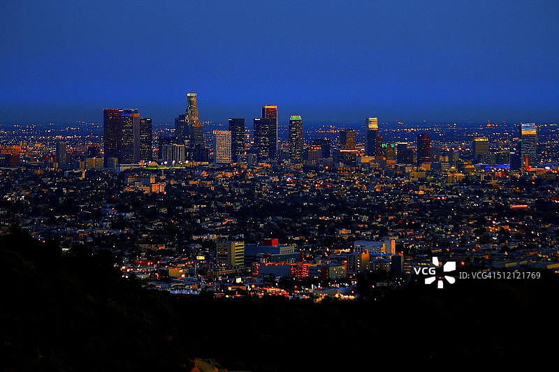 雾霾笼罩的洛杉矶之夜图片素材