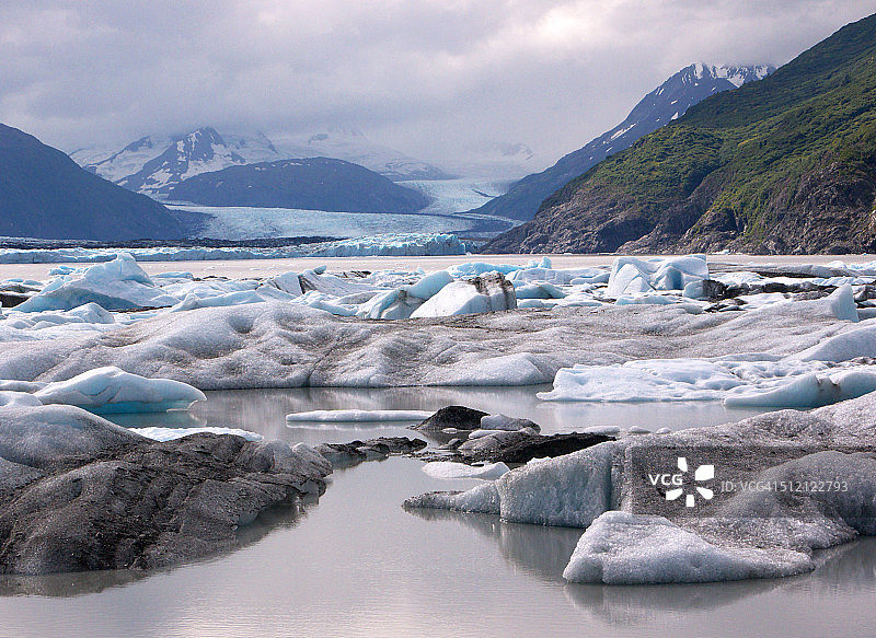 克尼克河冰川和乔治湖图片素材