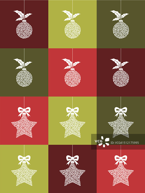 点彩派圣诞装饰品图片素材