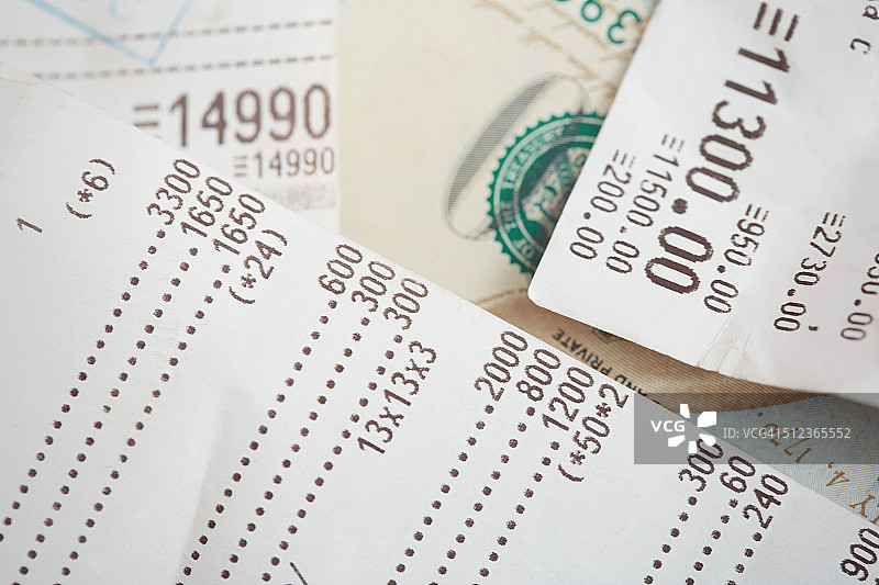 财务收据和美元图片素材