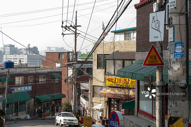 韩国首尔骆山公园下坡路图片素材