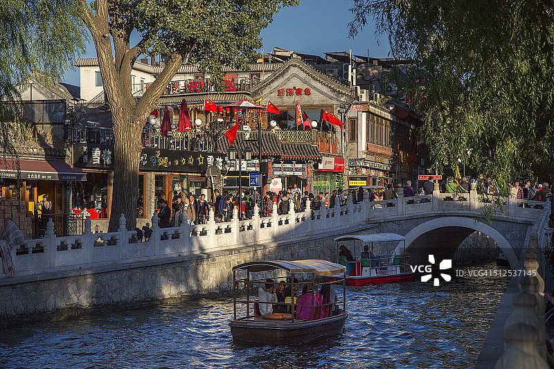 北京后海的傍晚时分图片素材
