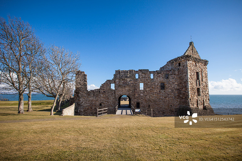 苏格兰圣安德鲁斯城堡图片素材