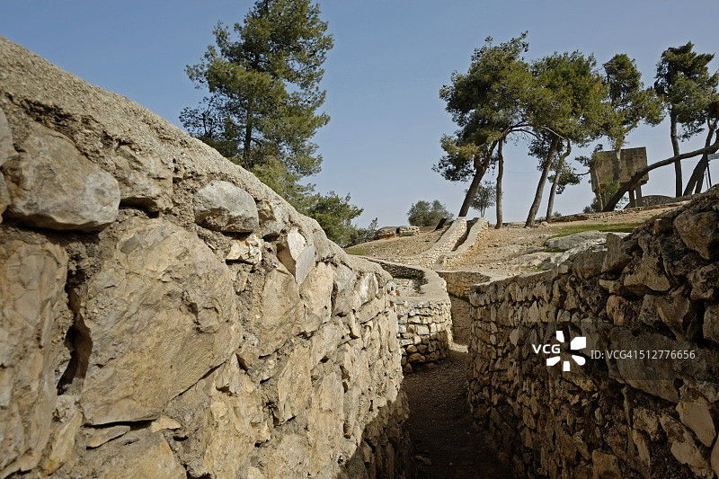 耶路撒冷“弹药山”的约旦战壕图片素材