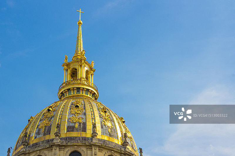 巴黎荣军院穹顶景色，拿破仑·波拿巴的墓地图片素材