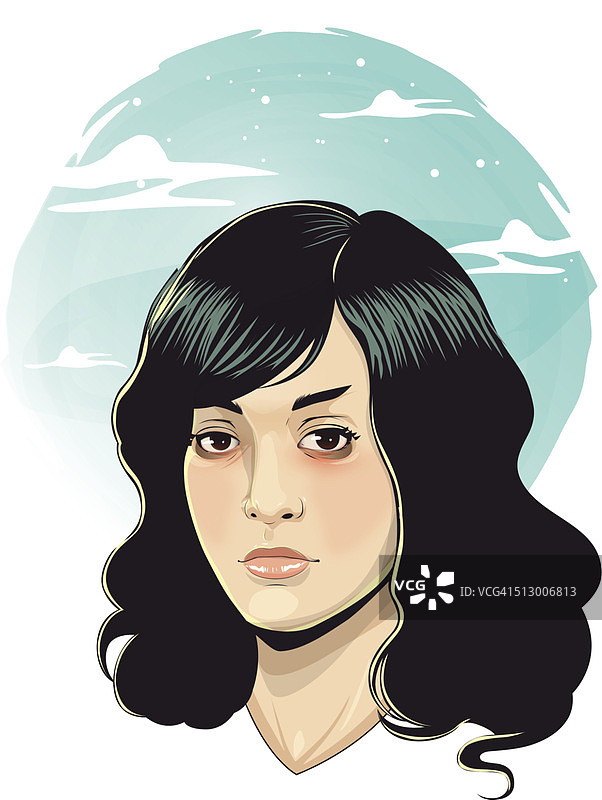 白色背景下的沮丧年轻女子插画图片素材