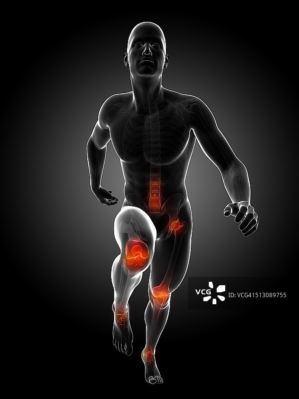 跑步者关节的艺术图图片素材