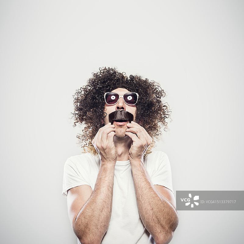 疯狂的发型和胡须男士图片素材