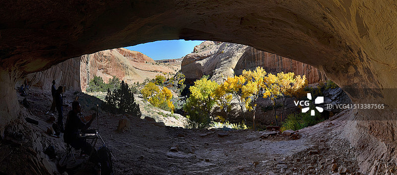 帝王洞的画家们图片素材