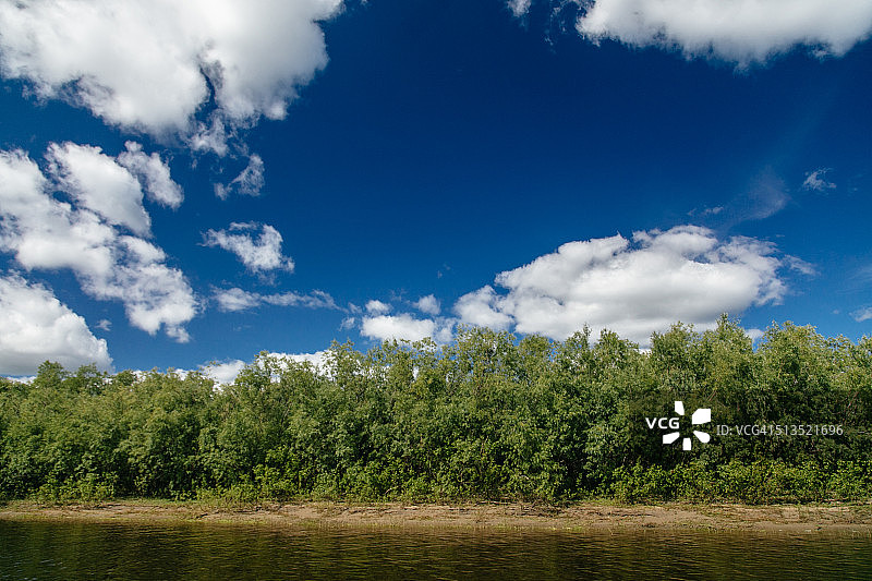 俄罗斯涅涅茨自治区纳里扬马尔附近的伯朝拉河岸景色图片素材
