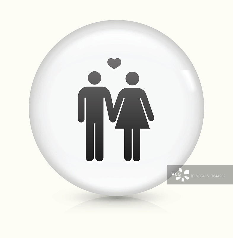 白色圆形矢量按钮上的情侣图标图片素材