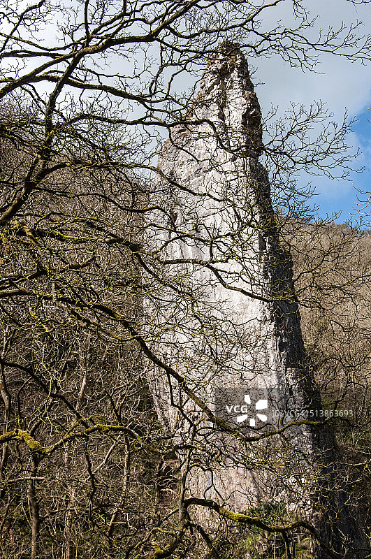 德比郡多夫谷伊拉姆岩石图片素材