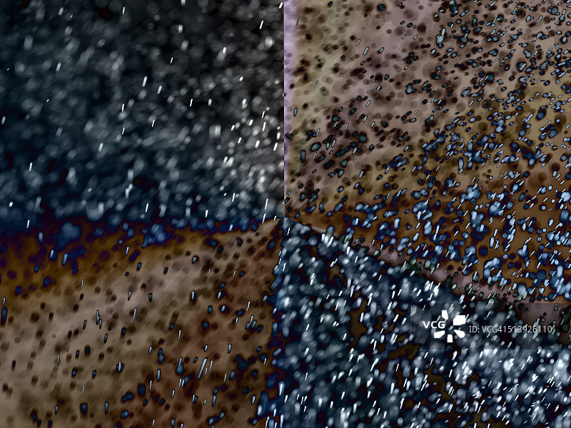 深蓝棕黑背景上的彩色水滴图片素材