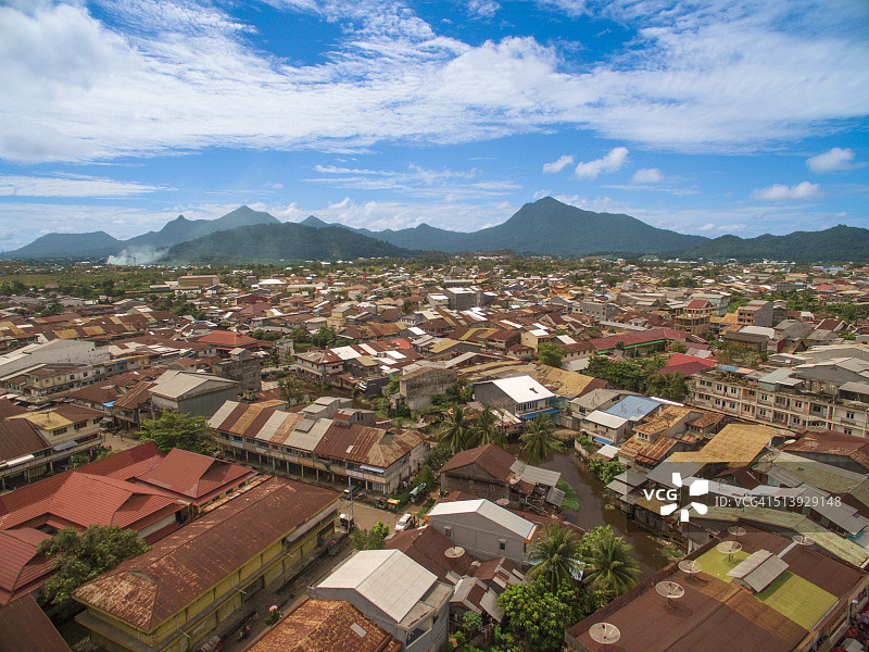 西加里曼丹坤甸鸟瞰图图片素材