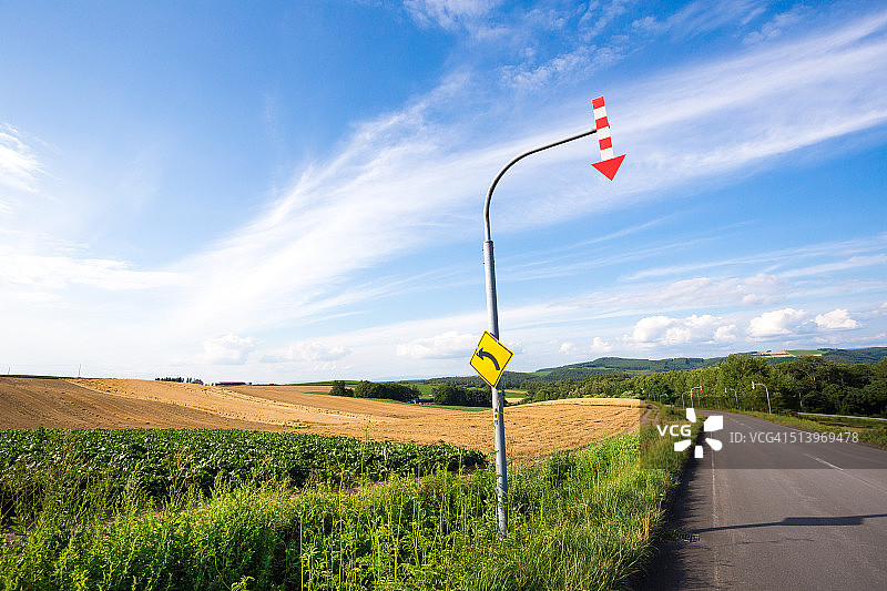 北海道美瑛町乡村道路图片素材