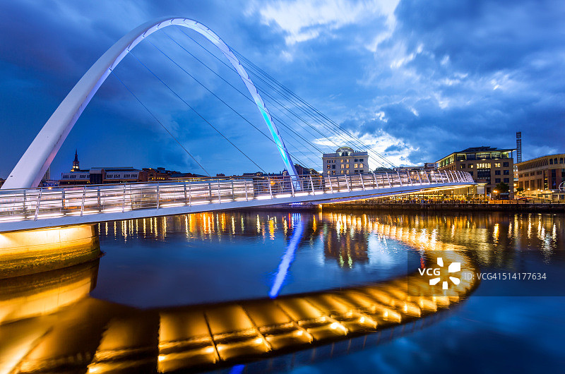 英格兰泰恩河畔纽卡斯尔盖茨黑德千禧桥图片素材