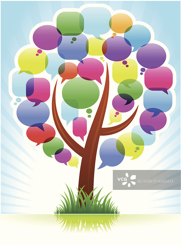 聊天气泡免版税矢量图树图案图片素材