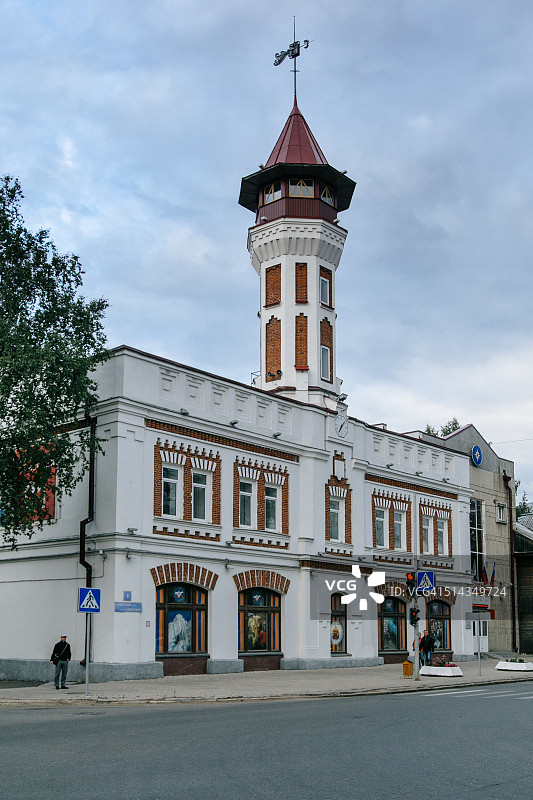 位于俄罗斯科米共和国瑟克特夫卡尔的消防塔旅游景点图片素材