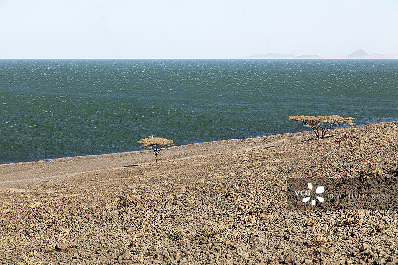 图尔卡纳湖贫瘠的海岸图片素材