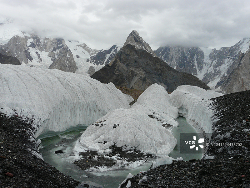 喀喇昆仑山脉的巴尔托洛冰川图片素材