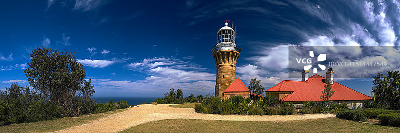 棕榈滩灯塔全景图片素材