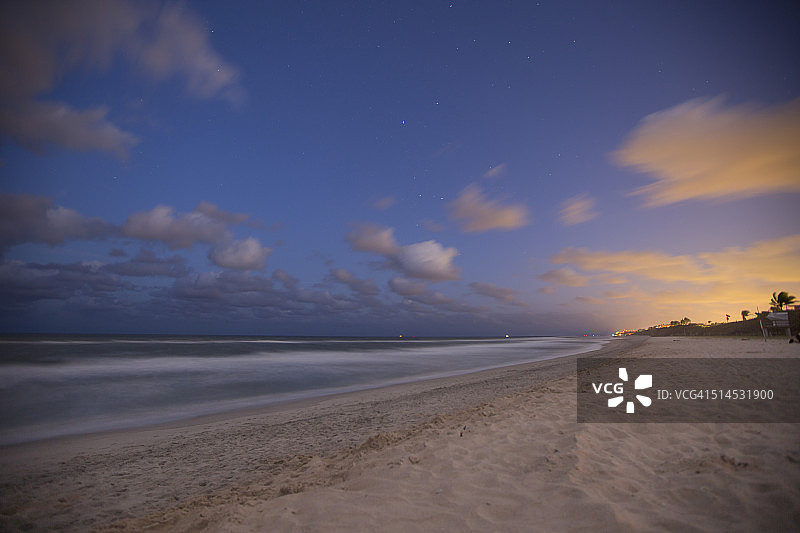 夜间海滩图片素材