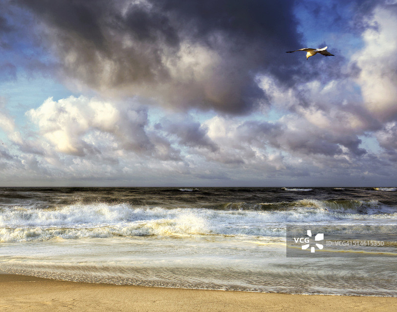 罗伯特·摩西州立公园的海滩景色图片素材