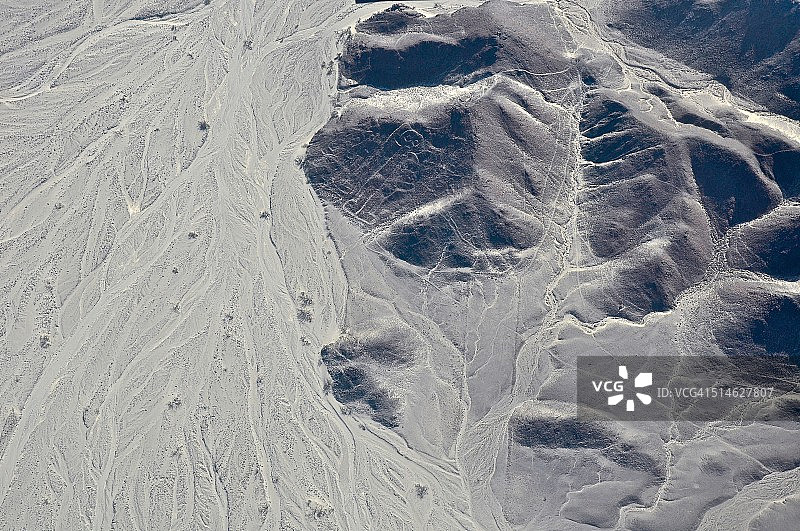 纳斯卡巨型宇航员鸟瞰图图片素材