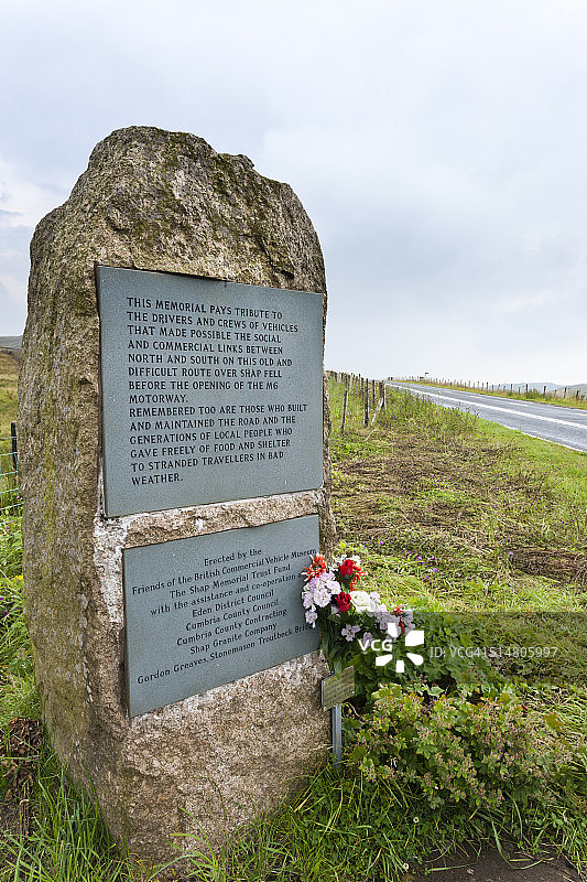坎布里亚郡夏普山A6公路旧址纪念碑图片素材