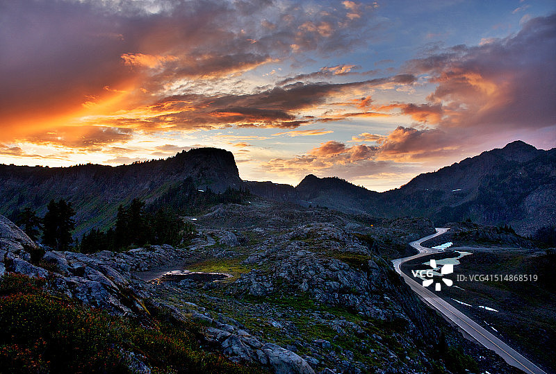 华盛顿州贝克山景观公路图片素材
