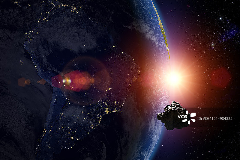 飞向地球的流星体图片素材