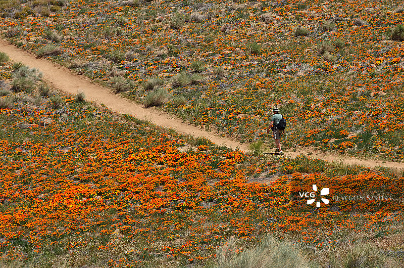 徒步者在羚羊谷小径上图片素材