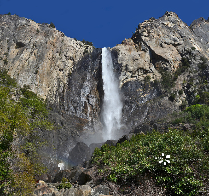 优胜美地国家公园的新娘面纱瀑布图片素材