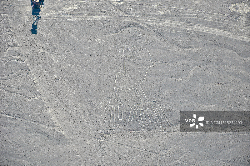 “手”形纳斯卡线条的航拍特写图片素材