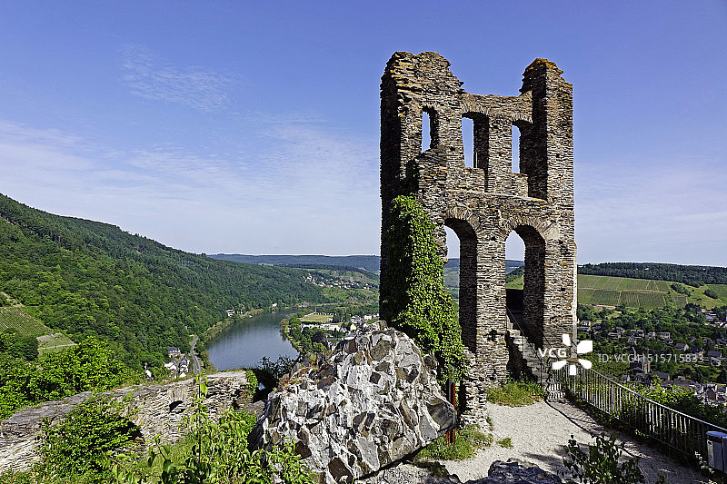 特拉本-特拉巴赫的格雷文堡遗址，摩泽尔河谷图片素材
