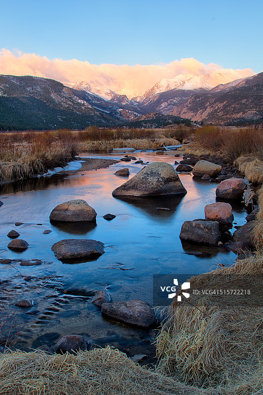 科罗拉多州莫兰公园的汤普森河图片素材