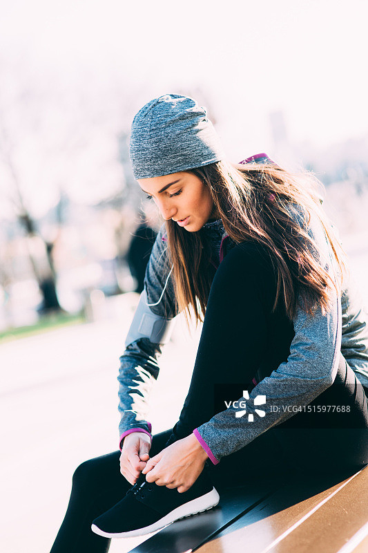 休息中的跑步女人图片素材