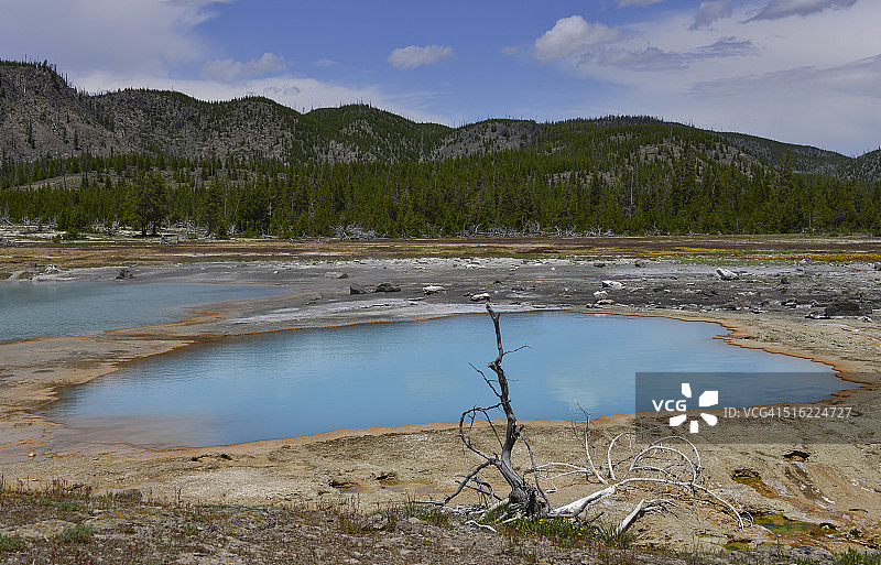 黄石公园的黑蛋白石泉图片素材