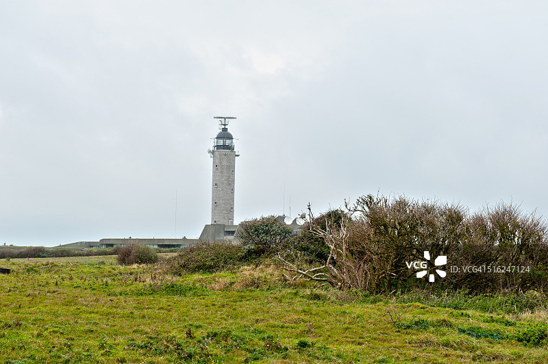 法国加来海峡格里内角的灯塔图片素材
